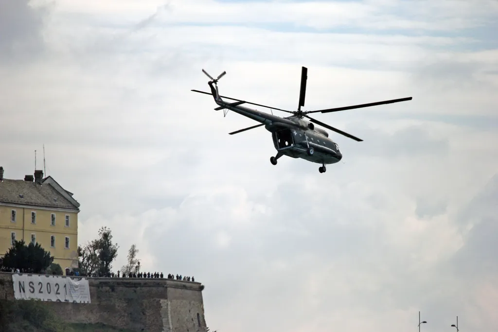 A Mil Mi-8 military transport helicopter in flight (file photo)