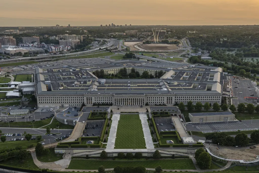 Aerial view of the Pentagon building in Washington, D.C., headquarters of the U.S. Department of Defense.