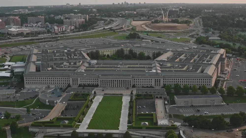 Aerial view of the Pentagon building in Arlington, Virginia
