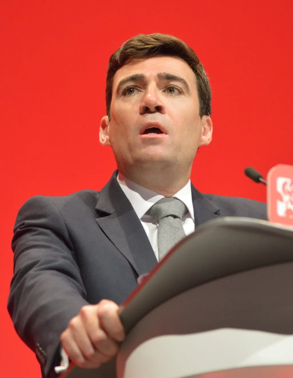 Andy Burnham speaking at a Labour Party conference