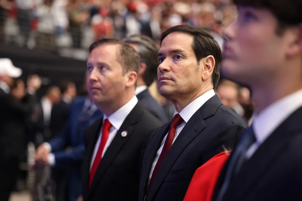 US Ambassador to India Sergio Gor (left) with US Secretary of State Marco Rubio