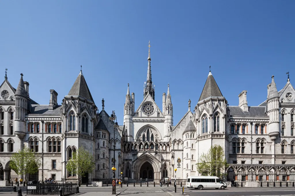 The main gate of London's Royal Courts of Justice on the Strand, home to the Court of Appeal.