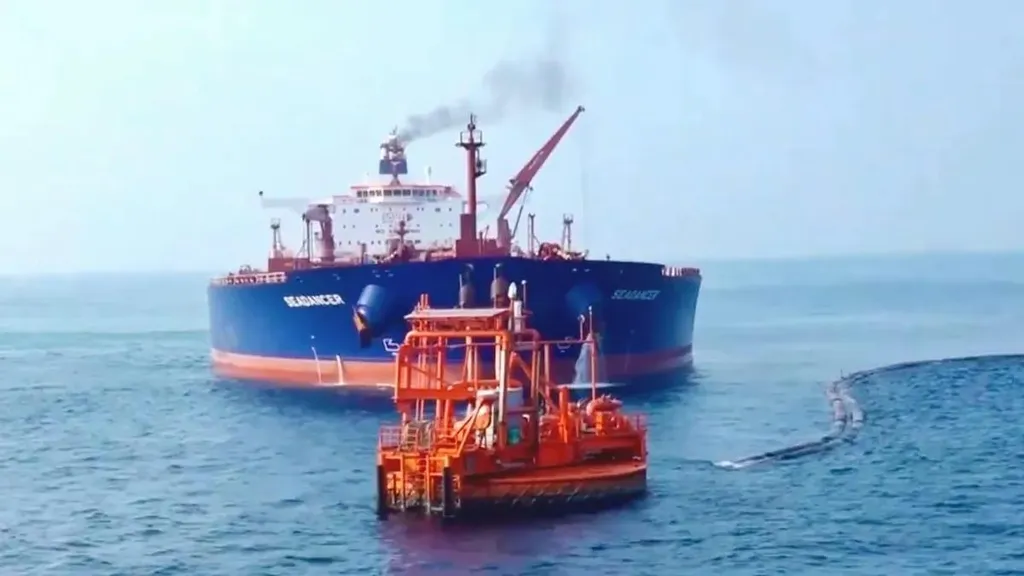 A large oil tanker at sea, representing oil cargo shipments hit by the Black Sea war