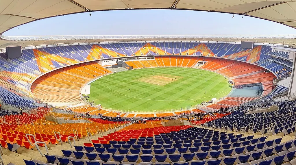 Panoramic view of the Narendra Modi Stadium in Ahmedabad, the centrepiece venue of India's 2036 Olympic bid