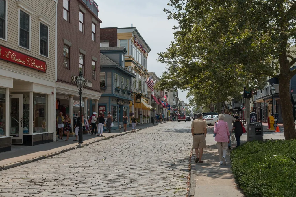 Thames Street in Newport, Rhode Island