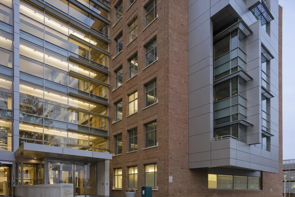 Exterior of the US Food and Drug Administration headquarters at the White Oak campus in Silver Spring, Maryland, showing the main entrance of Building 51.