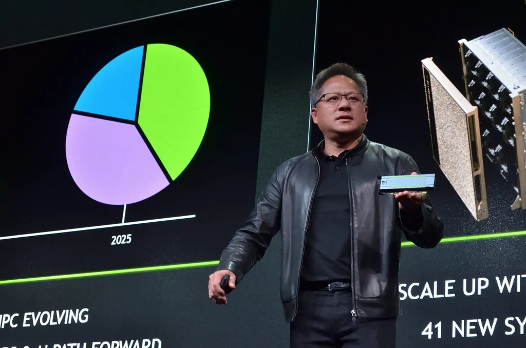Nvidia chief executive Jensen Huang, whose company pledged $1 billion in computing power to the White House Genesis Mission, photographed at the SC18 supercomputing conference.
