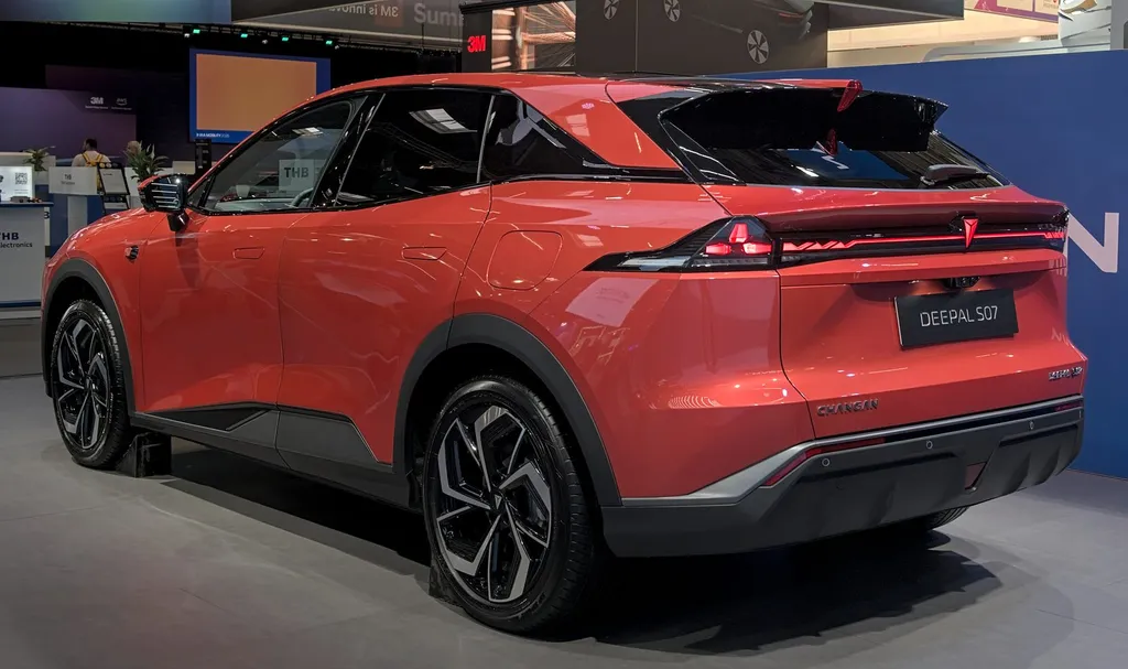 A Deepal S07 electric SUV, made by China’s Changan, on display at IAA 2025