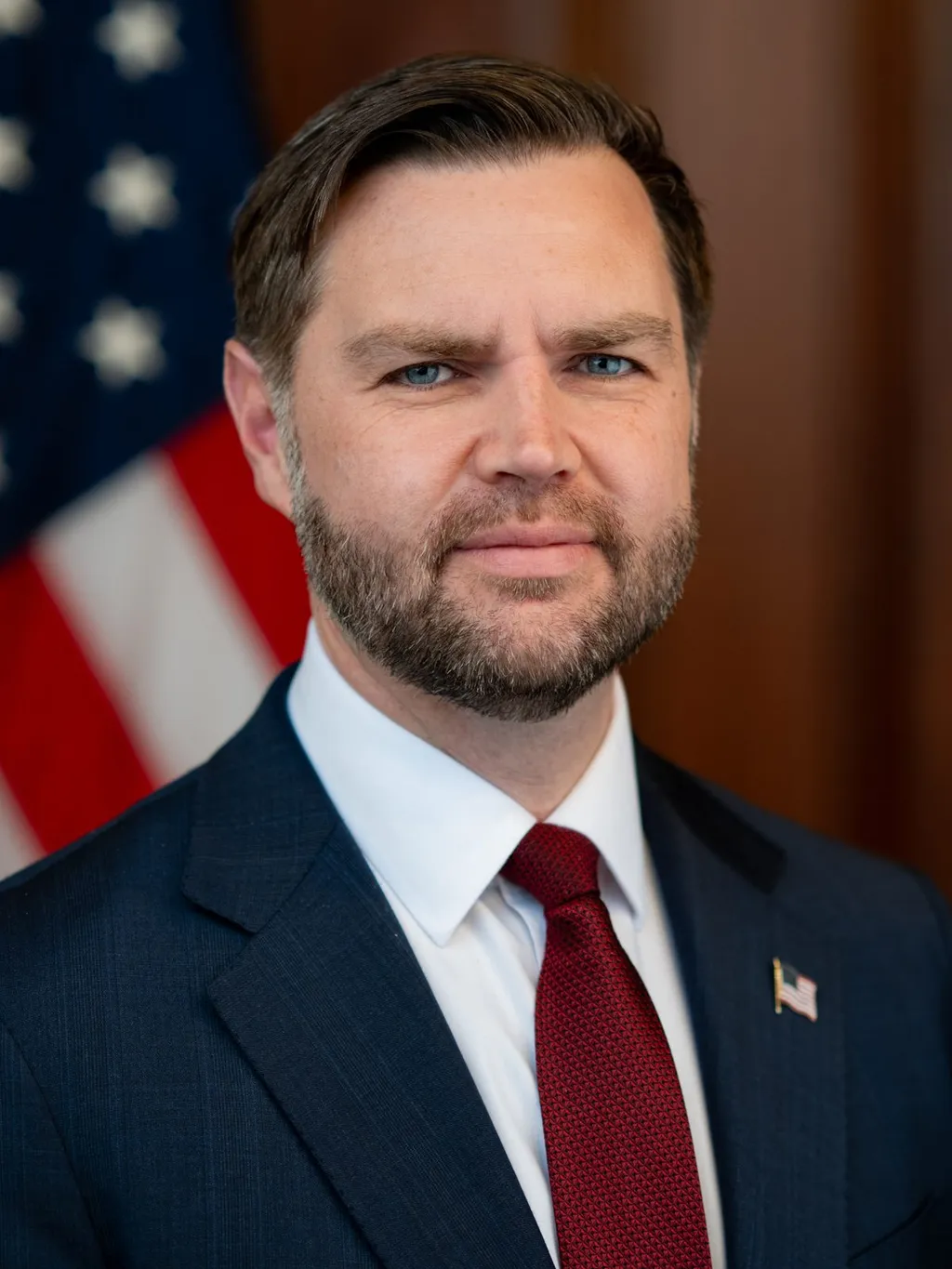 US Vice President JD Vance in his March 2026 official portrait, taken in the Vice President's ceremonial office at the White House.