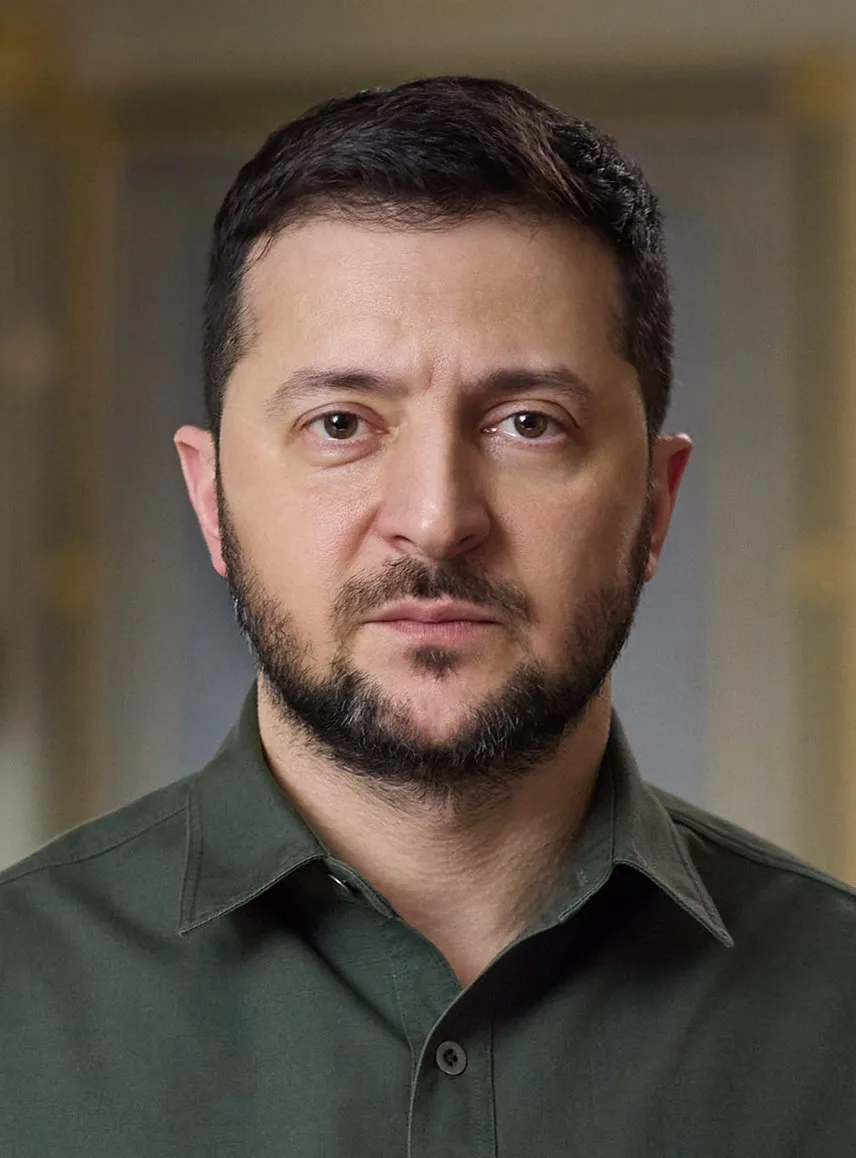 Portrait of Ukrainian President Volodymyr Zelenskyy