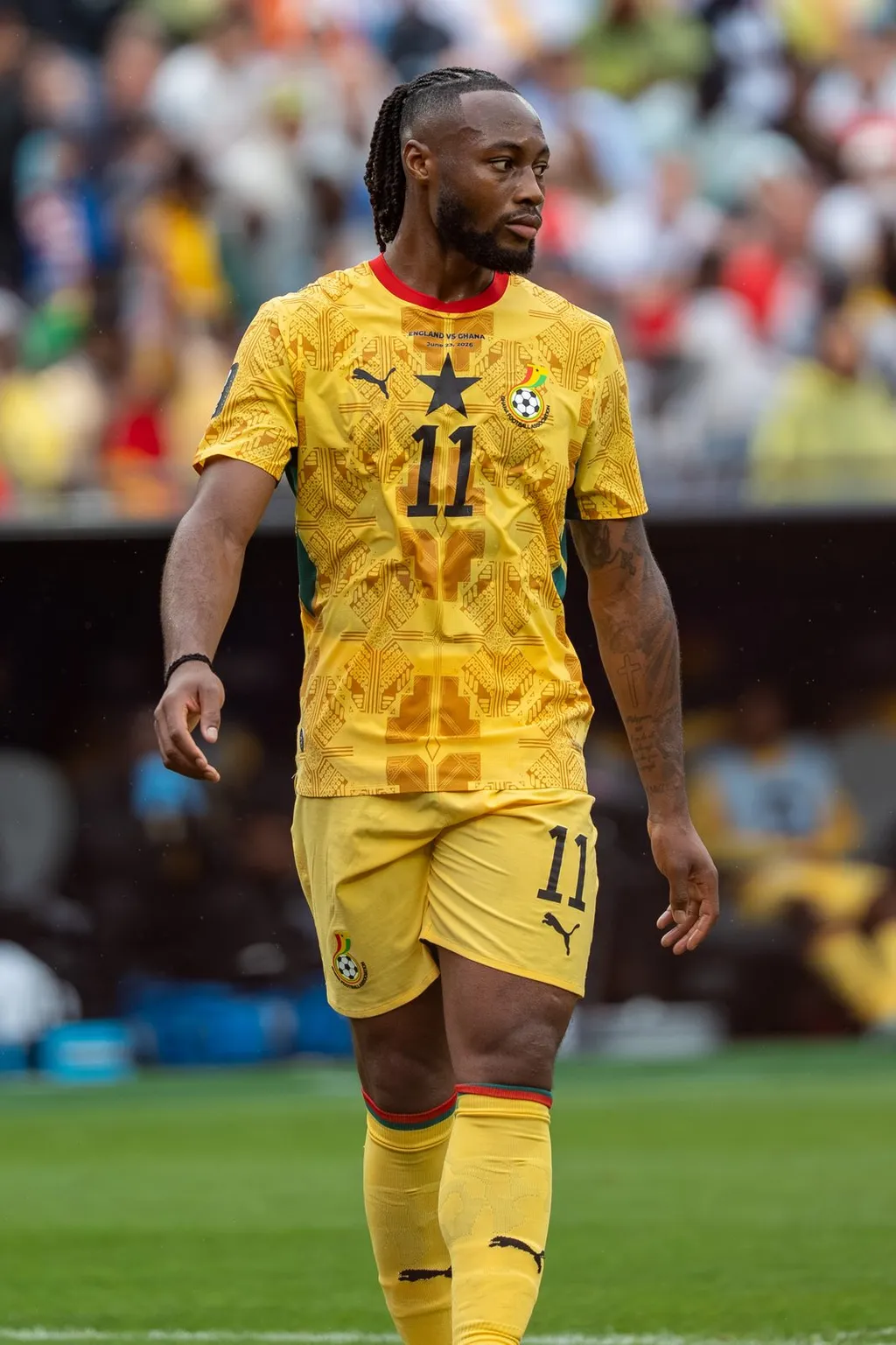 Antoine Semenyo in the Ghana national team kit during the England vs Ghana friendly in June 2026