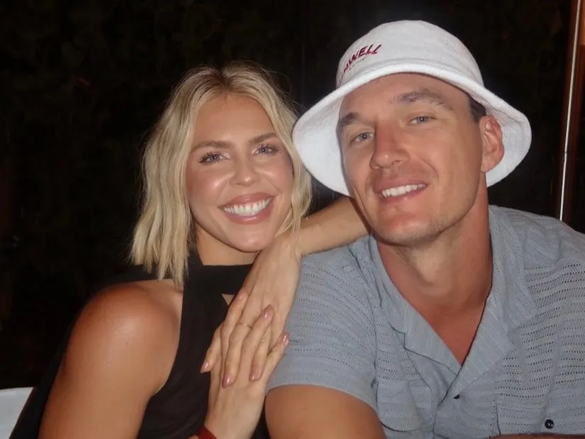 Tyler Cameron and fiancée Tate Madden posing together