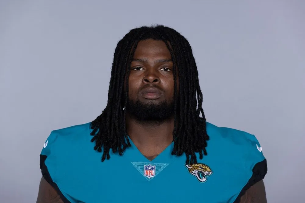 Jacksonville Jaguars left tackle Anton Harrison in a team headshot