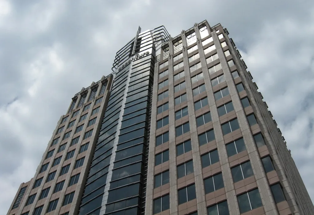 The Accenture office tower in Reston, Virginia, with Accenture signage visible