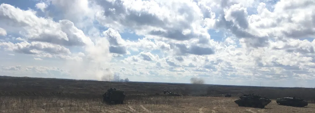 Canadian soldiers conducting a live-fire exercise on the training area at CFB Wainwright, Alberta (file photo from April 2019)