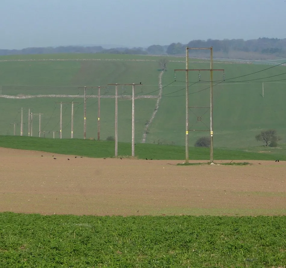Open countryside with telegraph poles