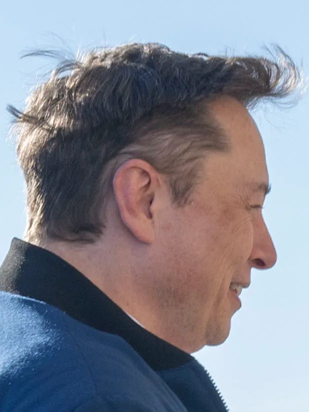 Elon Musk in profile at the Pentagon in Washington, D.C., in March 2025