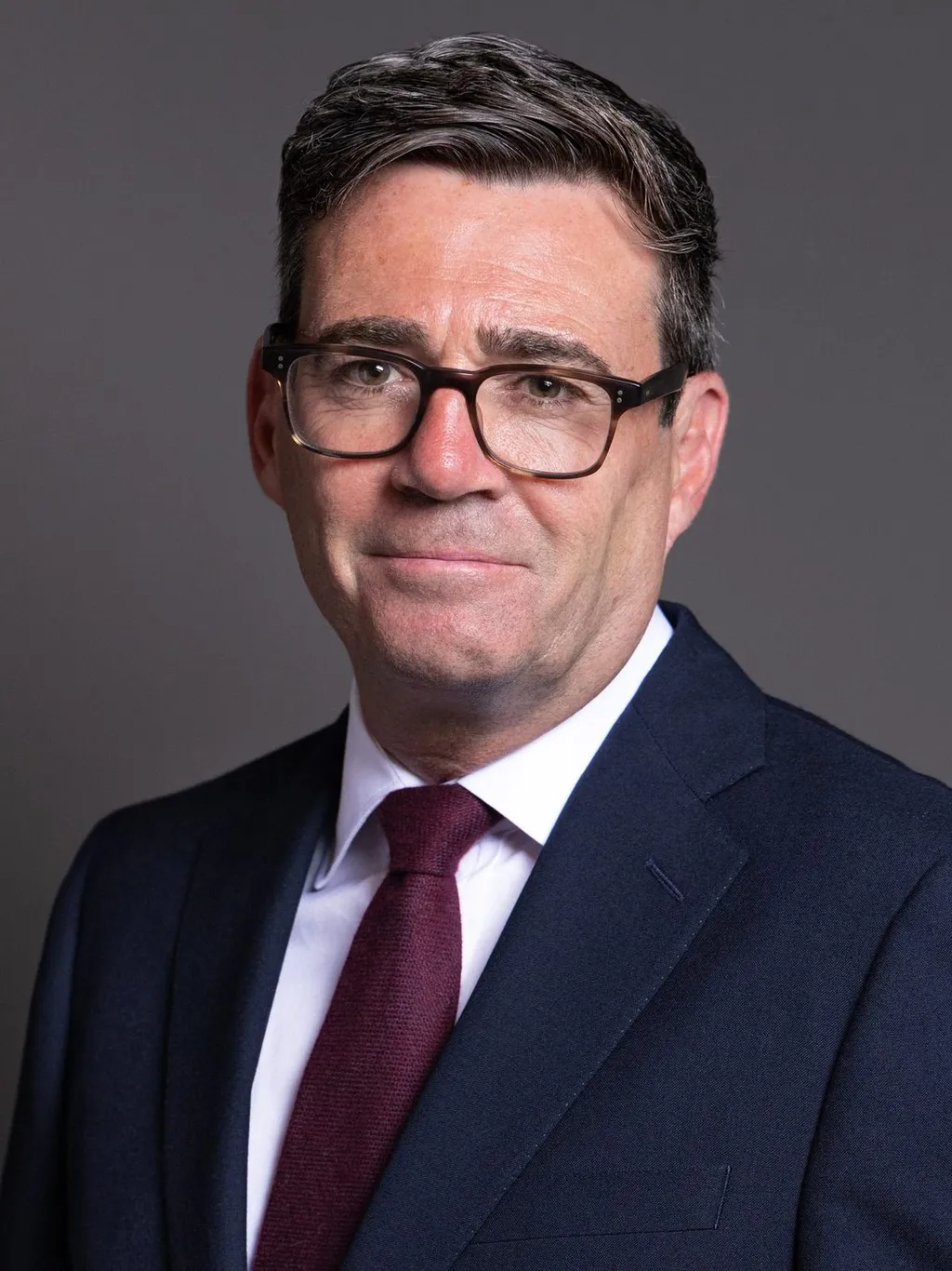 Official 2026 parliamentary portrait of Andy Burnham, the British Prime Minister.