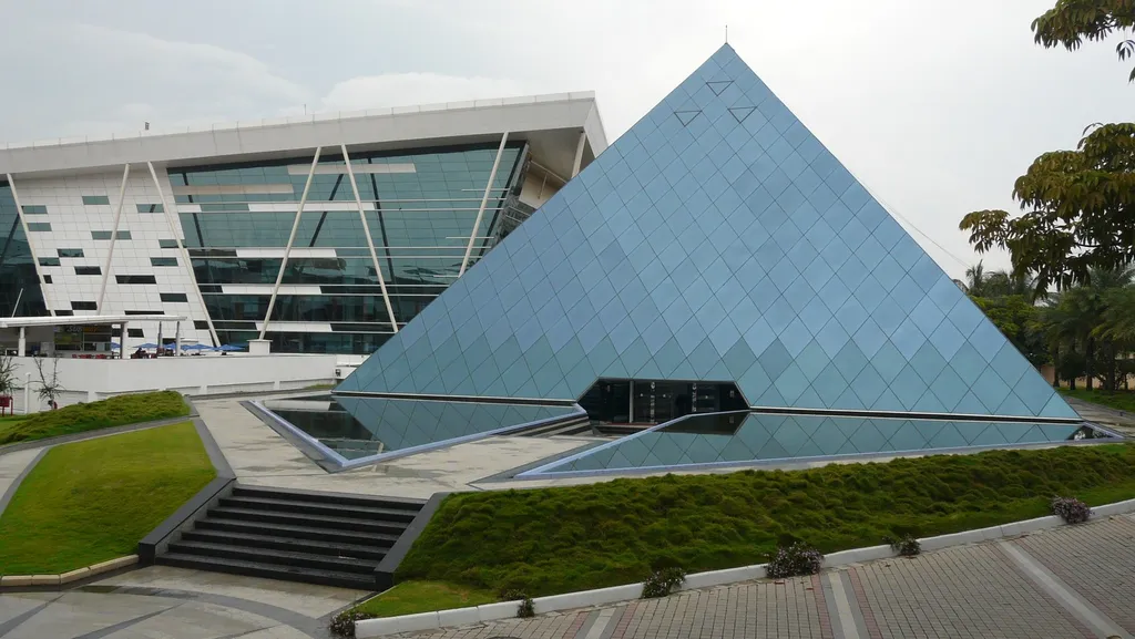 The glass pyramid at Infosys's Bengaluru (Electronics City) campus, the company's headquarters