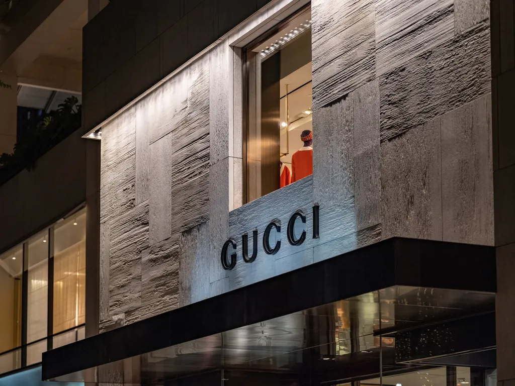 Gucci storefront at Luxury Row in Waikiki, Honolulu