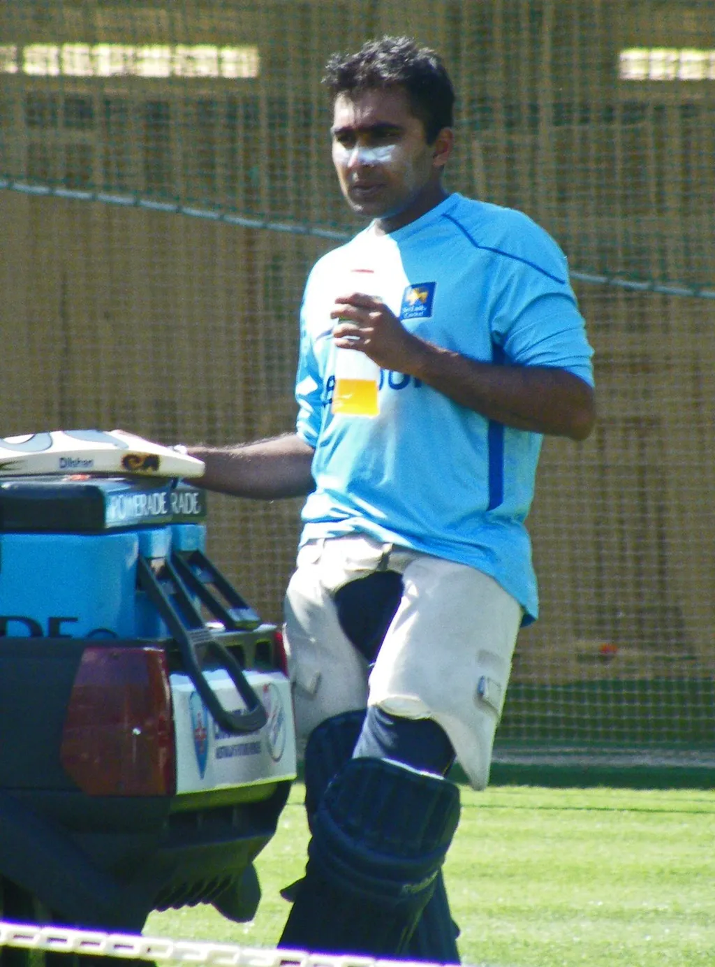 Mahela Jayawardene in a Sri Lanka training kit during his playing career