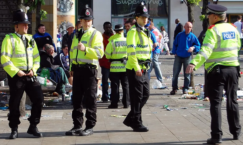 Greater Manchester Police officers on patrol in Piccadilly Gardens, Manchester (file photo)
