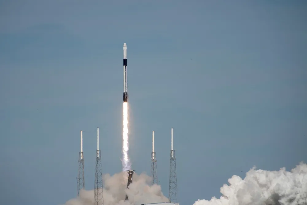 A SpaceX Falcon 9 rocket carrying a Dragon cargo capsule lifts off from Space Launch Complex 40 at Cape Canaveral Space Force Station, Florida, during the CRS-16 resupply mission on Dec 5, 2018 -- not the CRS-35 mission.