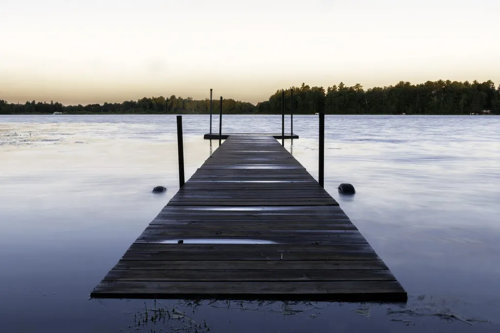 Sunrise over a lake in Aitkin County, Minnesota