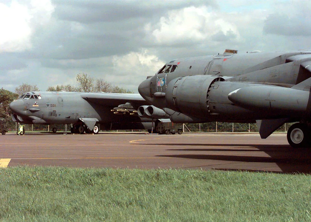 US B-52 bombers parked at RAF Fairford, the base at the centre of the weekend security incident