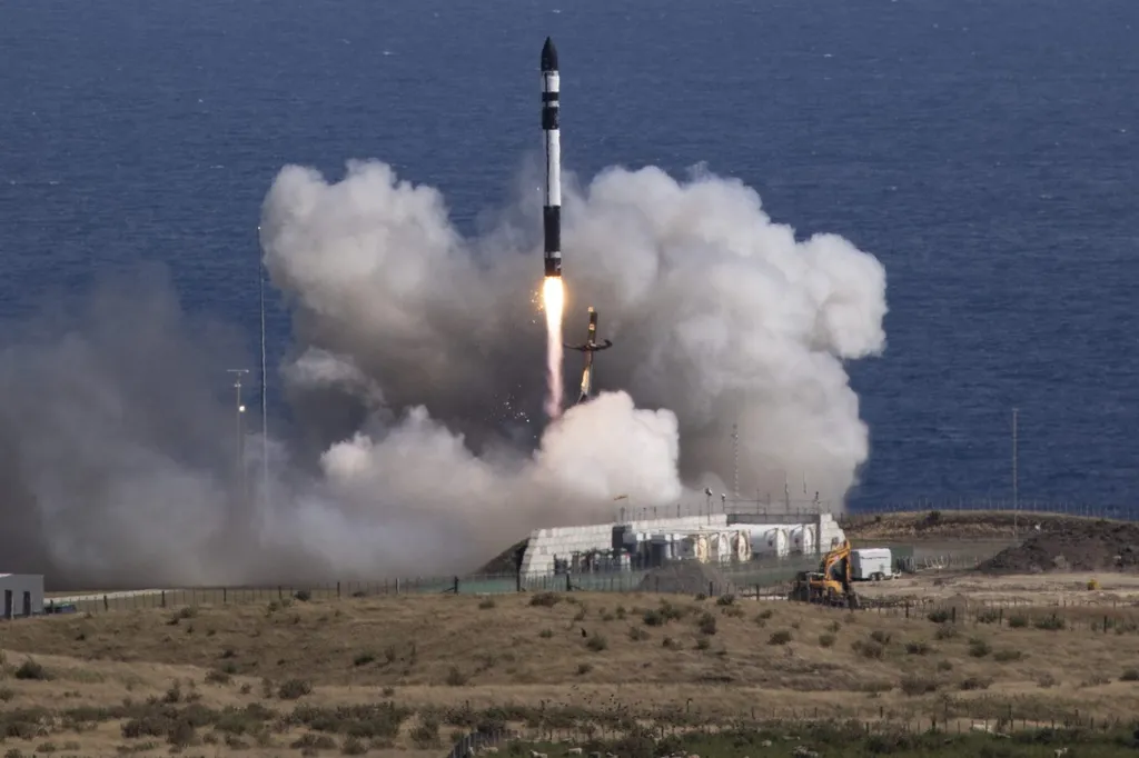 A Rocket Lab Electron rocket lifts off from Launch Complex 1 on New Zealand's Mahia Peninsula (file photo)