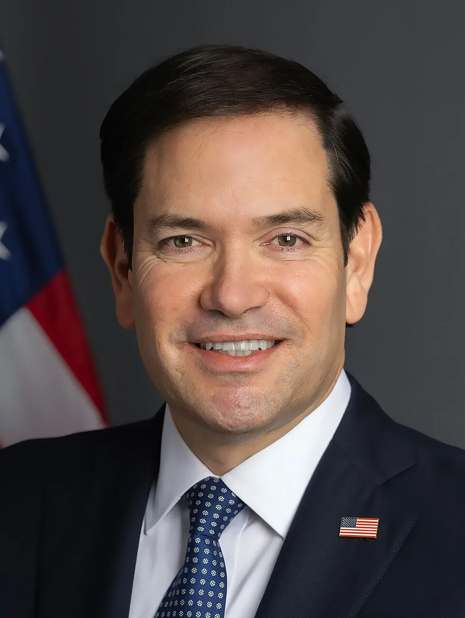 US Secretary of State Marco Rubio in his official January 2025 State Department portrait.