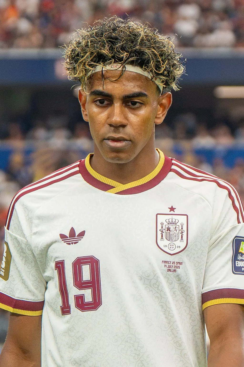 Lamine Yamal in a Spain number 19 shirt during the 2026 World Cup
