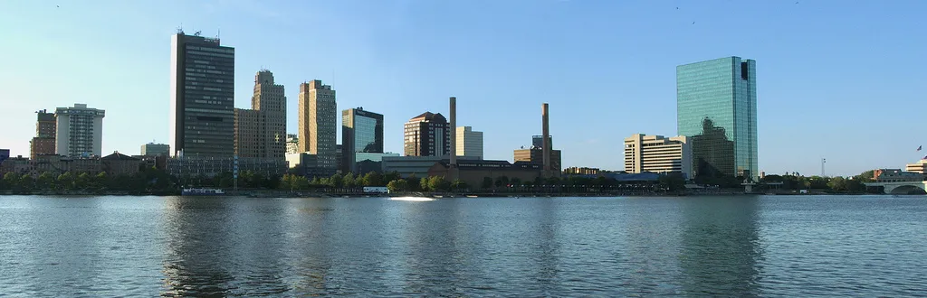 The Toledo, Ohio skyline across the Maumee River — file photograph, not the incident site