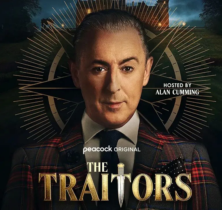 Alan Cumming, host of The Traitors, in the official Peacock character portrait