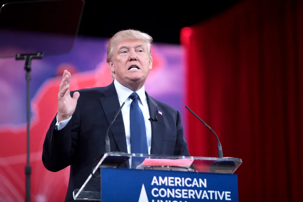 Donald Trump speaking at a podium. Photo: Gage Skidmore / Wikimedia Commons (CC BY-SA 3.0).