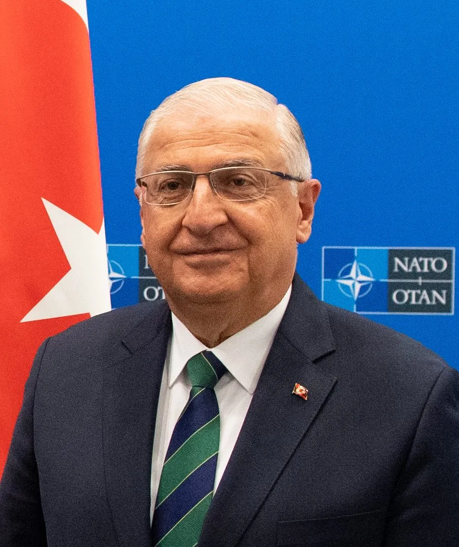 Turkish Defence Minister Yasar Guler at NATO headquarters in Brussels, June 2023 (file photo). Guler signed the Badr defence memorandum in Doha on 21 October 2026 alongside the defence ministers of Qatar, Indonesia and Pakistan.