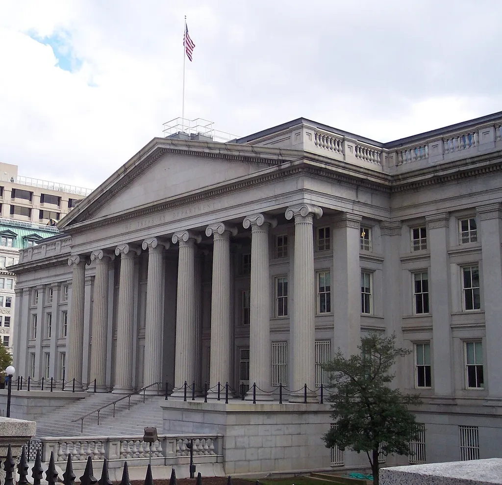 The US Treasury Building in Washington, D.C.